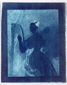 Solar Fotopapier, Cyanotypie, Sir John F. W. Herschel: Lady with a harp, 1842